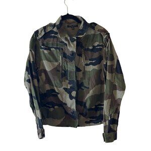 Romeo + Juliet Couture Camo Jacket Floral Embroidered Back Size M
